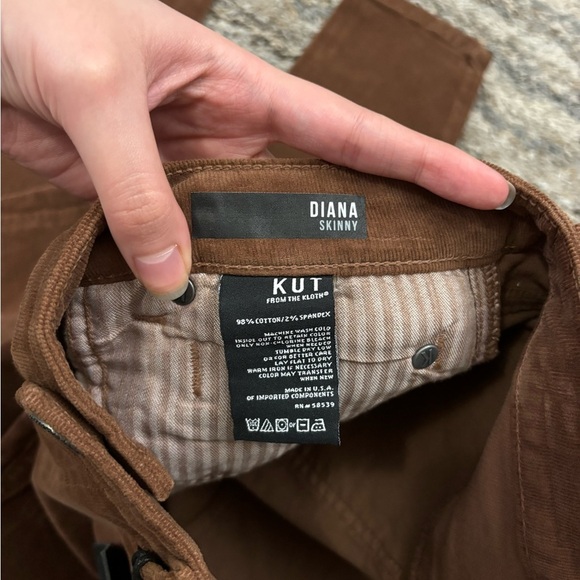 KUT From The Kloth Diana Corduroy Skinny Jeans Pinecone Sz 0 NWT | KUT Jeans - - Picture 7 of 12